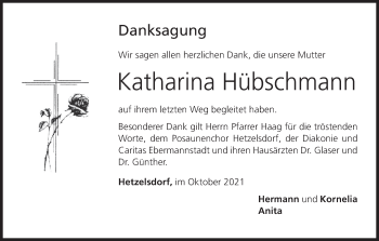 Anzeige von Katharina Hübschmann von MGO