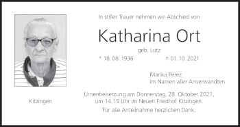 Anzeige von Katharina Ort von MGO