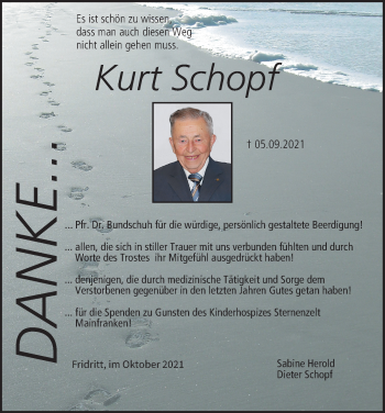 Anzeige von Kurt Schopf von MGO