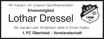 Anzeige von Lothar Dressel von MGO