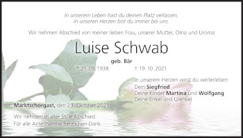 Anzeige von Luise Schwab von MGO