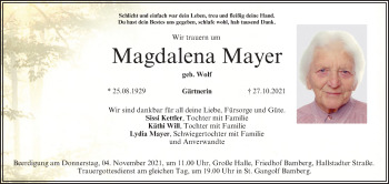 Anzeige von Magdalena Mayer von MGO