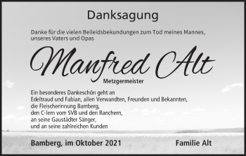 Anzeige von Manfred Alt von MGO