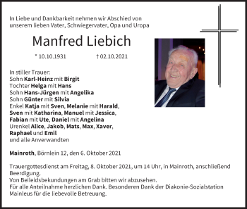 Anzeige von Manfred Liebich von MGO