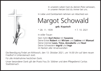 Anzeige von Margot Schowald von MGO