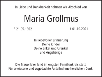 Anzeige von Maria Grollmus von MGO