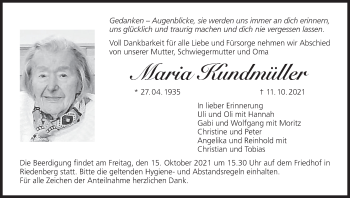 Anzeige von Maria Kundmüller von MGO