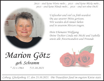 Anzeige von Marion Götz von MGO