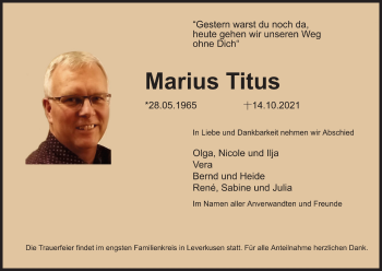 Anzeige von Marius Titus von MGO