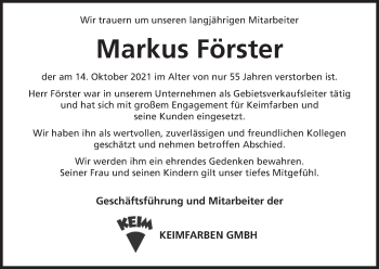 Anzeige von Markus Förster von MGO