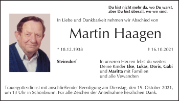 Anzeige von Martin Haagen von MGO