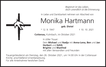 Anzeige von Monika Hartmann von MGO