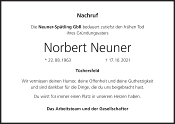 Anzeige von Norbert Neuner von MGO
