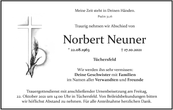 Anzeige von Norbert Neuner von MGO