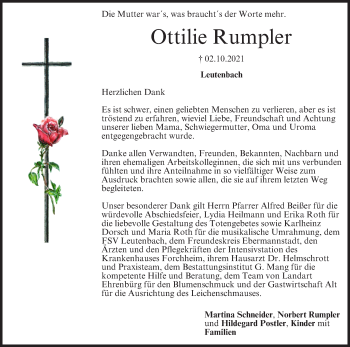 Anzeige von Ottilie Rumpler von MGO
