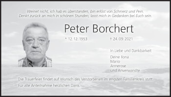 Anzeige von Peter Borchert von MGO