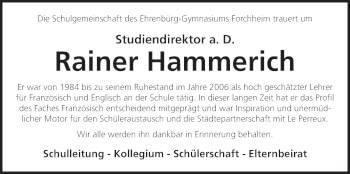 Anzeige von Rainer Hammerich von MGO