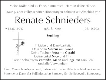 Anzeige von Renate Schnieders von MGO