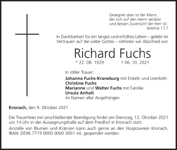 Anzeige von Richard Fuchs von MGO