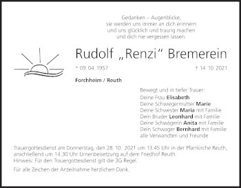 Anzeige von Rudolf Bremerein von MGO