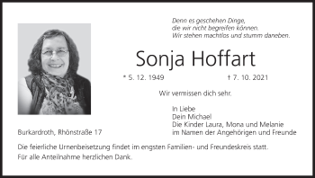Anzeige von Sonja Hoffart von MGO