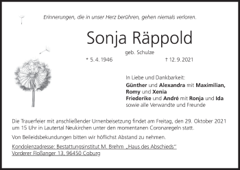 Anzeige von Sonja Räppold von MGO