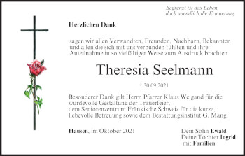 Anzeige von Theresia Seelmann von MGO