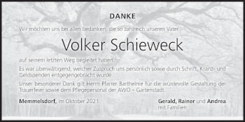 Anzeige von Volker Schieweck von MGO