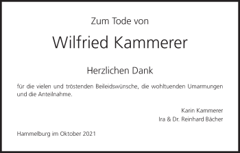 Anzeige von Wilfried Kammerer von MGO