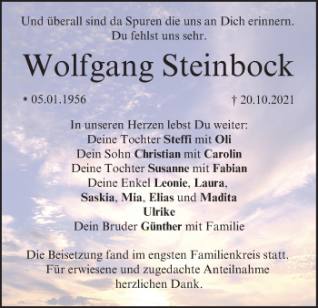 Anzeige von Wolfgang Steinbock von MGO