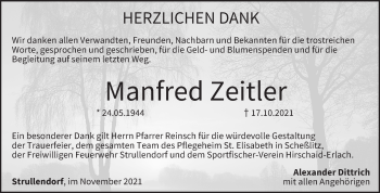 Anzeige von Manfred Zeitler von MGO