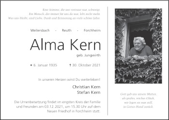Anzeige von Alma Kern von MGO