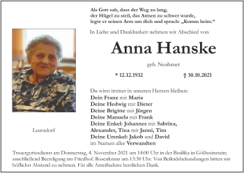 Anzeige von Anna Hanske von MGO
