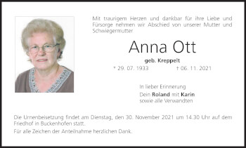 Anzeige von Anna Ott von MGO