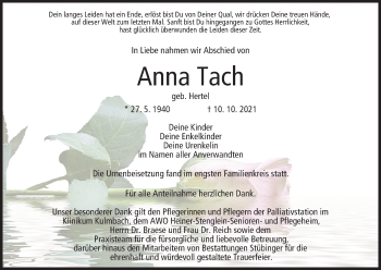 Anzeige von Anna Tach von MGO