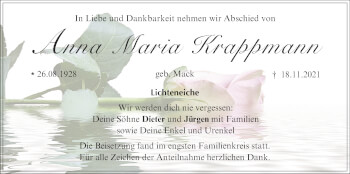 Anzeige von Anna Maria Krappmann von MGO