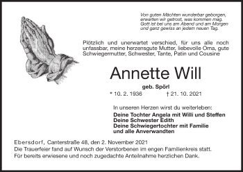 Anzeige von Annette Will von MGO