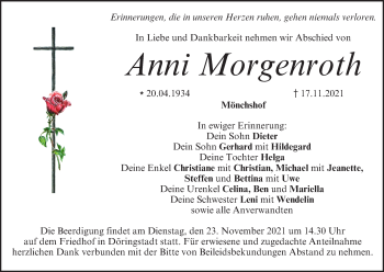 Anzeige von Anni Morgenroth von MGO