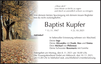 Anzeige von Baptist Kupfer von MGO