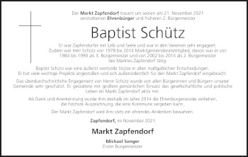 Anzeige von Baptist Schütz von MGO
