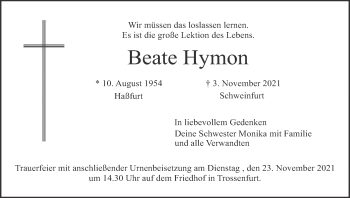 Anzeige von Beate Hymon von MGO