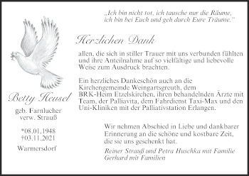 Anzeige von Betty Heusel von MGO