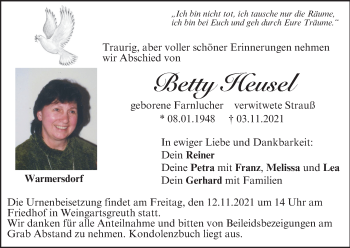 Anzeige von Betty Heusel von MGO