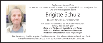 Anzeige von Brigitte Schulz von MGO