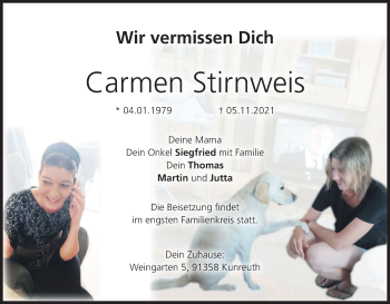 Anzeige von Carmen Stirnweis von MGO