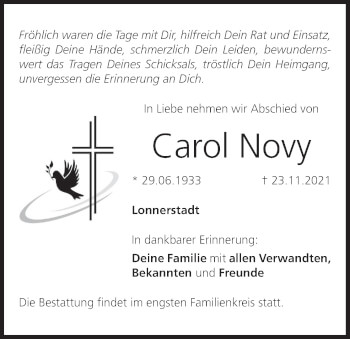 Anzeige von Carol Novy von MGO