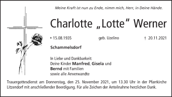 Anzeige von Charlotte Werner von MGO