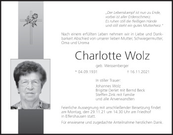 Anzeige von Charlotte Wolz von MGO