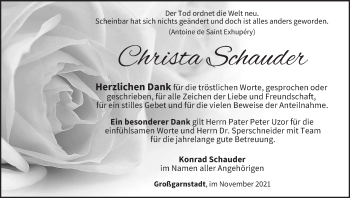 Anzeige von Christa Schauder von MGO