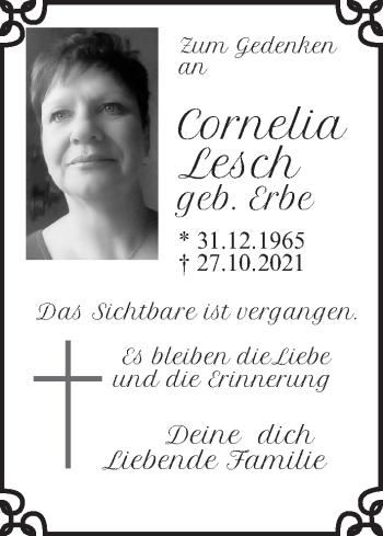 Anzeige von Cornelia Lesch von MGO